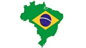 Karte Brasiliens mit Flagge