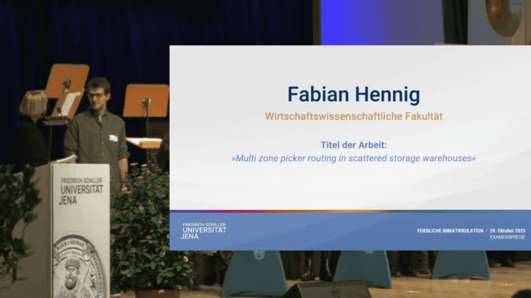 Verleihung des Examenspreis an Fabian Hennig
